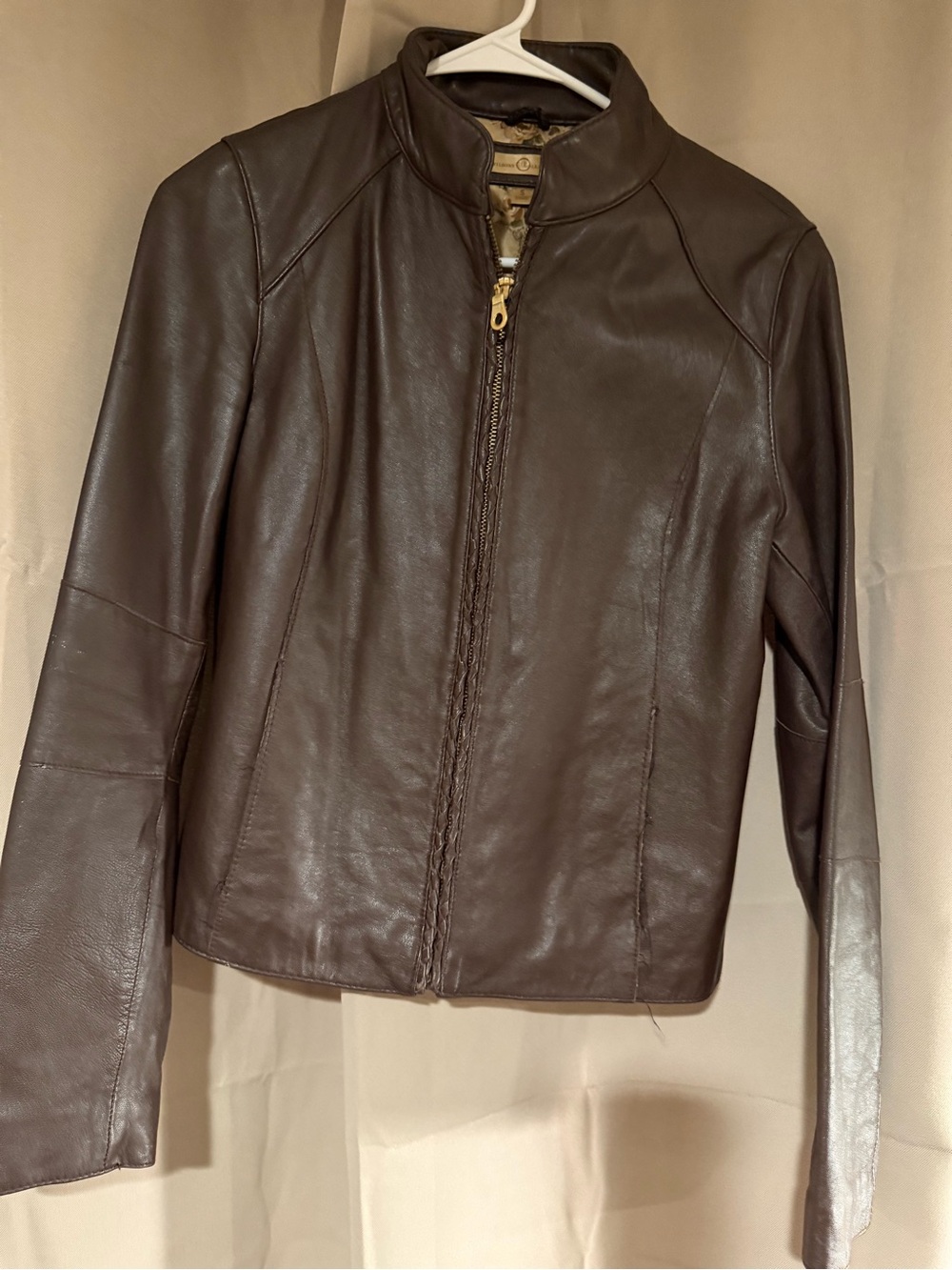 Wilsons Leather Dark Brown Zip-Front Leather Jacket
